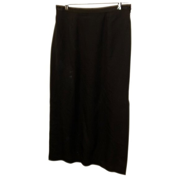 Laura Ashley Vintage 90s black full falls straight skirt US 12 - Picture 1 of 4